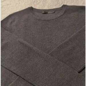 JENNI KAYNE 100%MERINO WOOL FISHERMAN SWEATER CHARCOAL SIZE SMALL PERFECT.